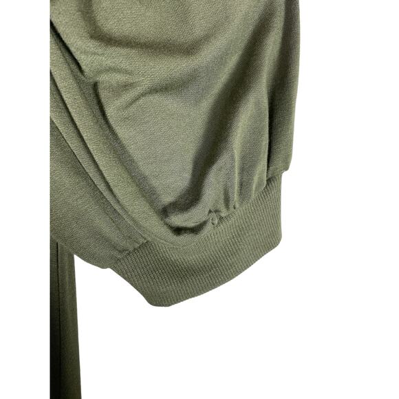 Loft womens Green puffer sleeve dress size Small - Picture 2 of 6